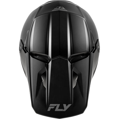 Fly Racing Kinetic Solid Helmet Matte Black - Top Down View