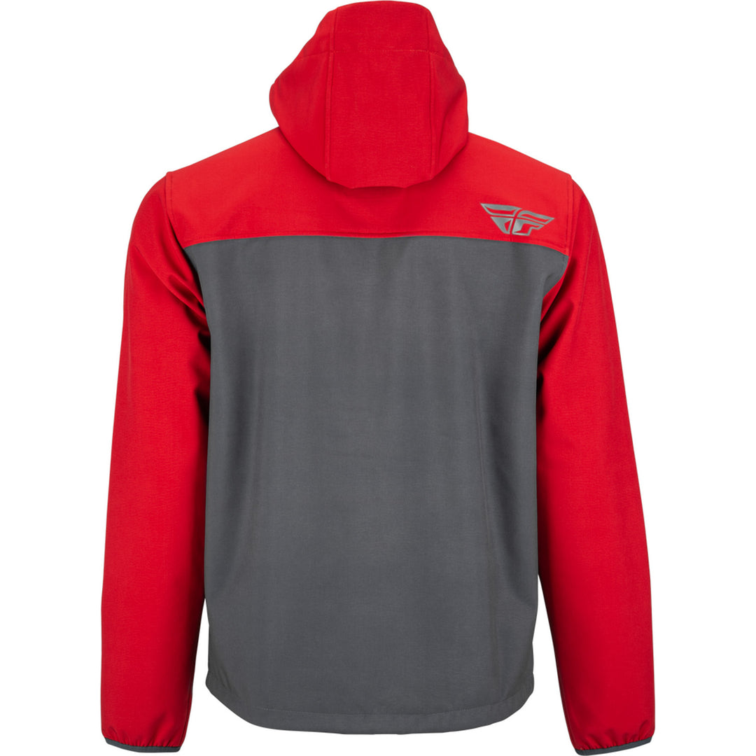 Fly Racing Checkpoint Jacket Grey/Red - Rear View
