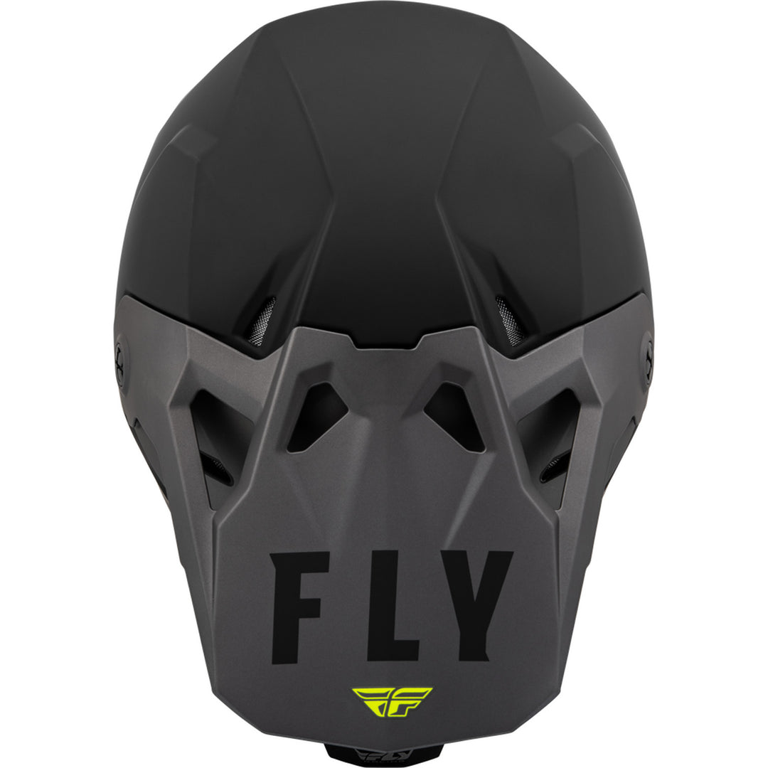 Fly Racing Formula CP Slant Helmet Matte Black/Grey/Hi-Vis - Top Down View