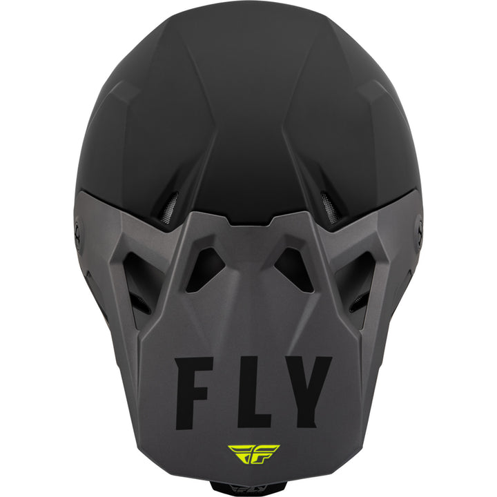 Fly Racing Formula CP Slant Helmet Matte Black/Grey/Hi-Vis - Top Down View