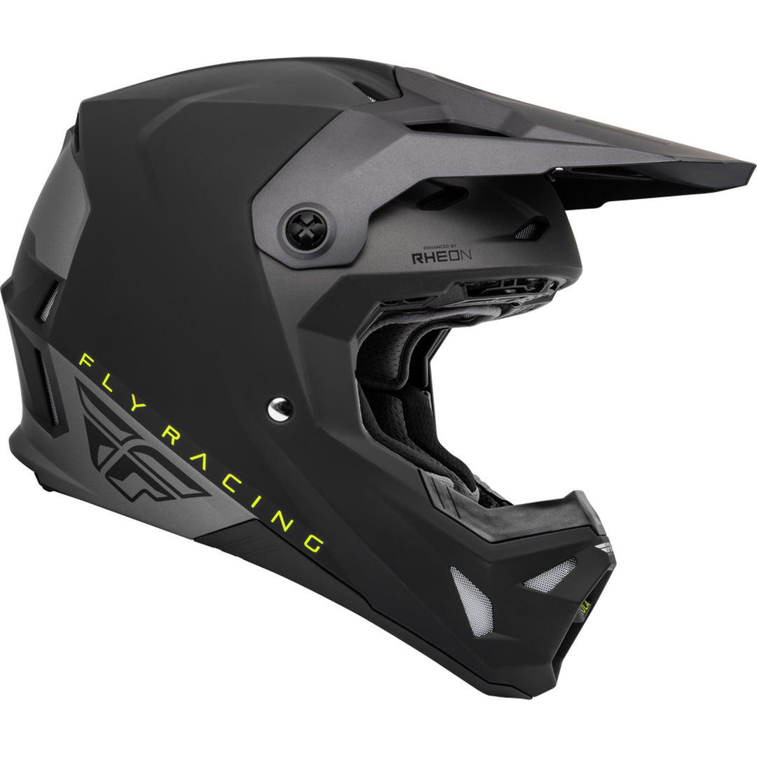 Fly Racing Formula CP Slant Helmet Matte Black/Grey/Hi-Vis - Side View
