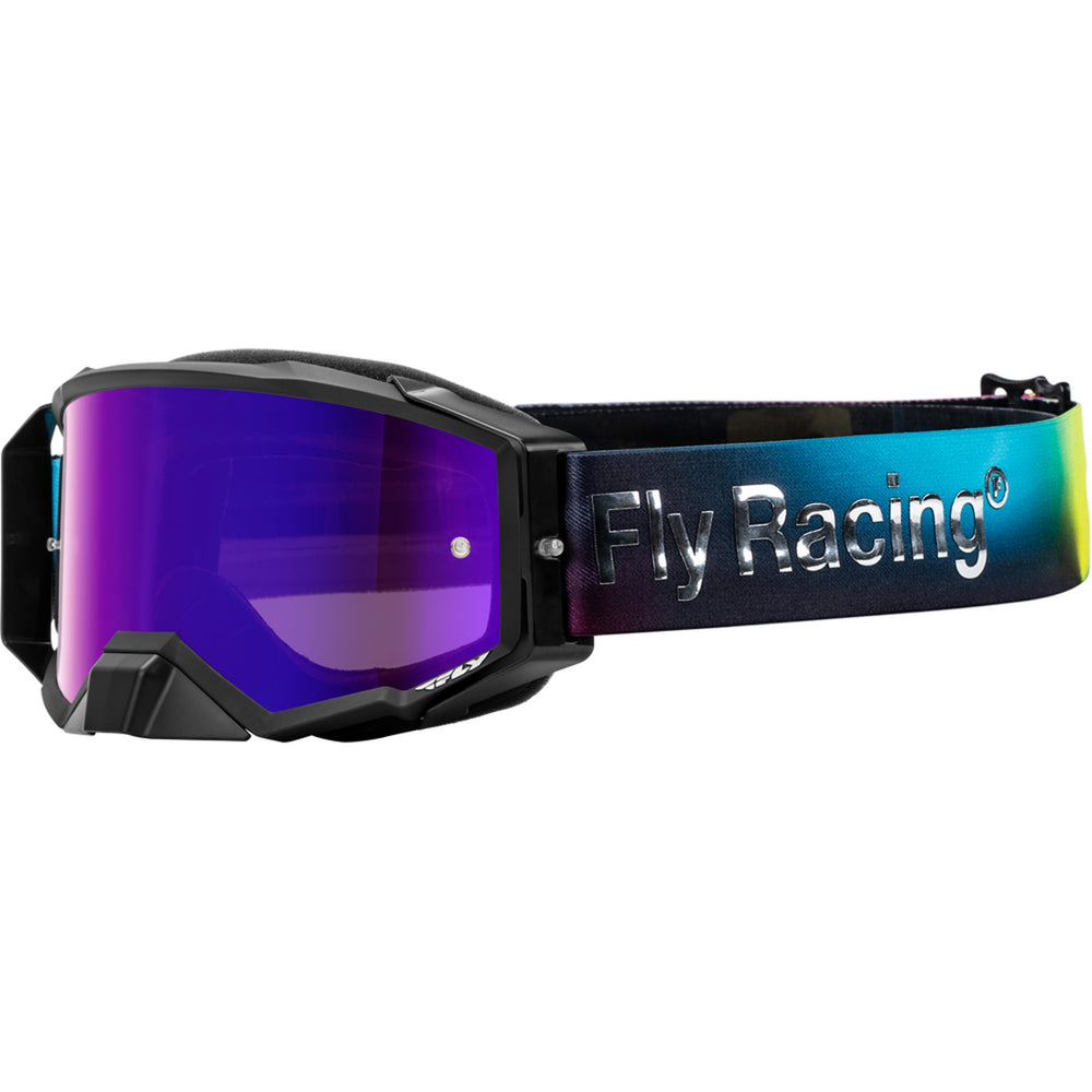 Fly Racing Zone Elite Legacy Goggle Fucia/Electric Blue/Hi-Vis - Front Side View