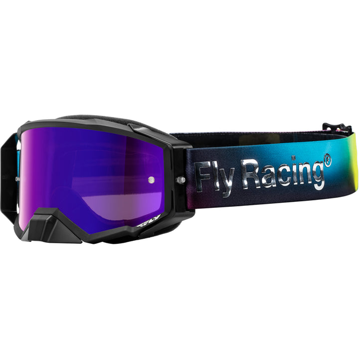 Fly Racing Zone Elite Legacy Goggle Fucia/Electric Blue/Hi-Vis - Front Side View