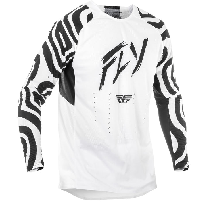 Fly Racing Evolution DST Abyss Jersey White/Black - Front View