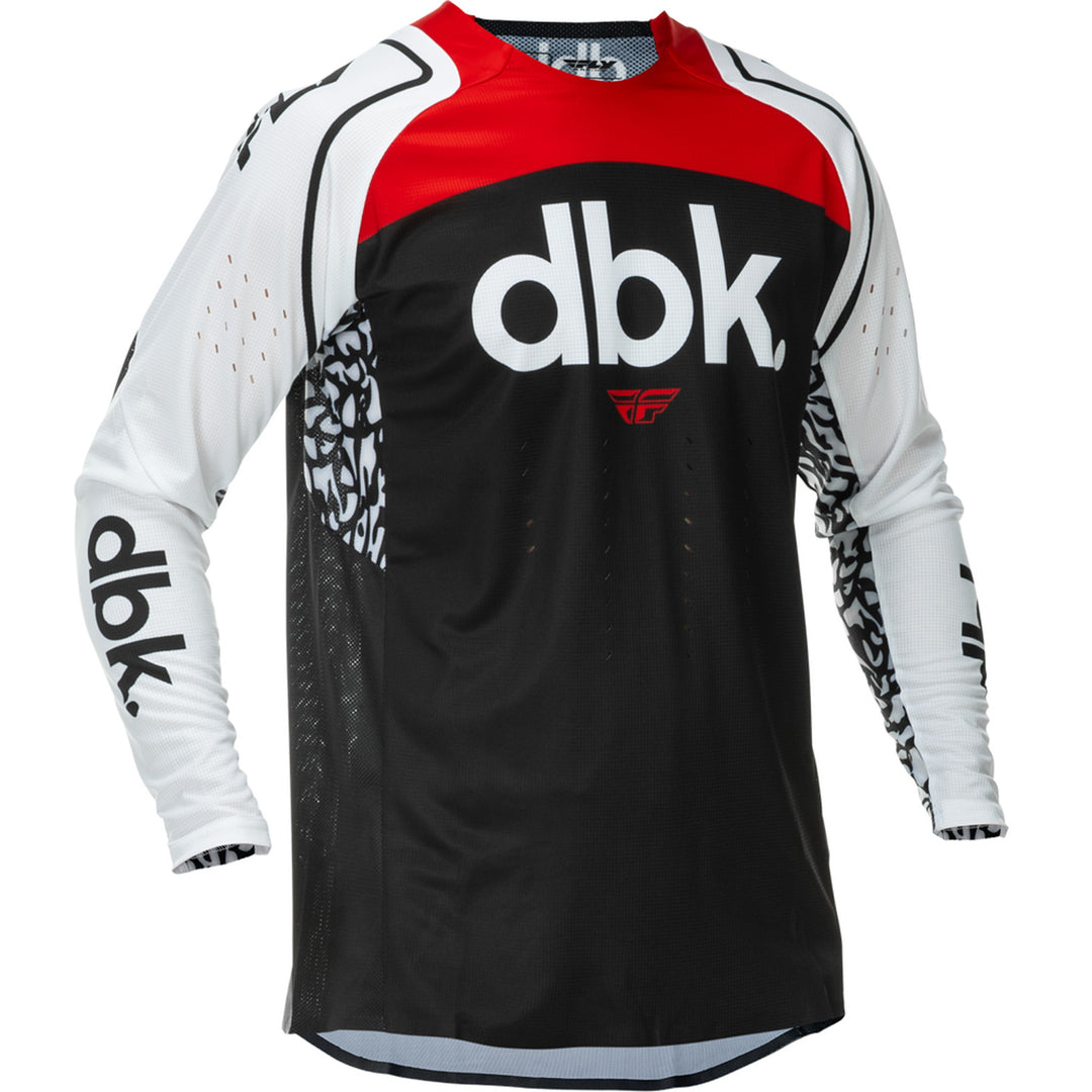 Fly Racing Evolution DST SE dbk. Jersey Black/White/Red - Front View