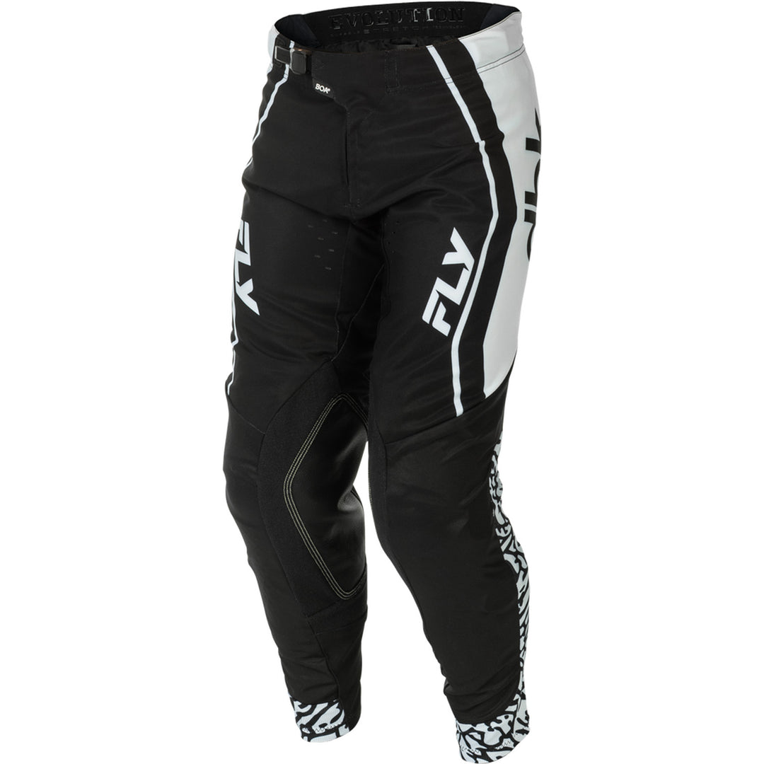 Fly Racing Evolution DST SE dbk. Pants Black/White/Red - Front Left Side View