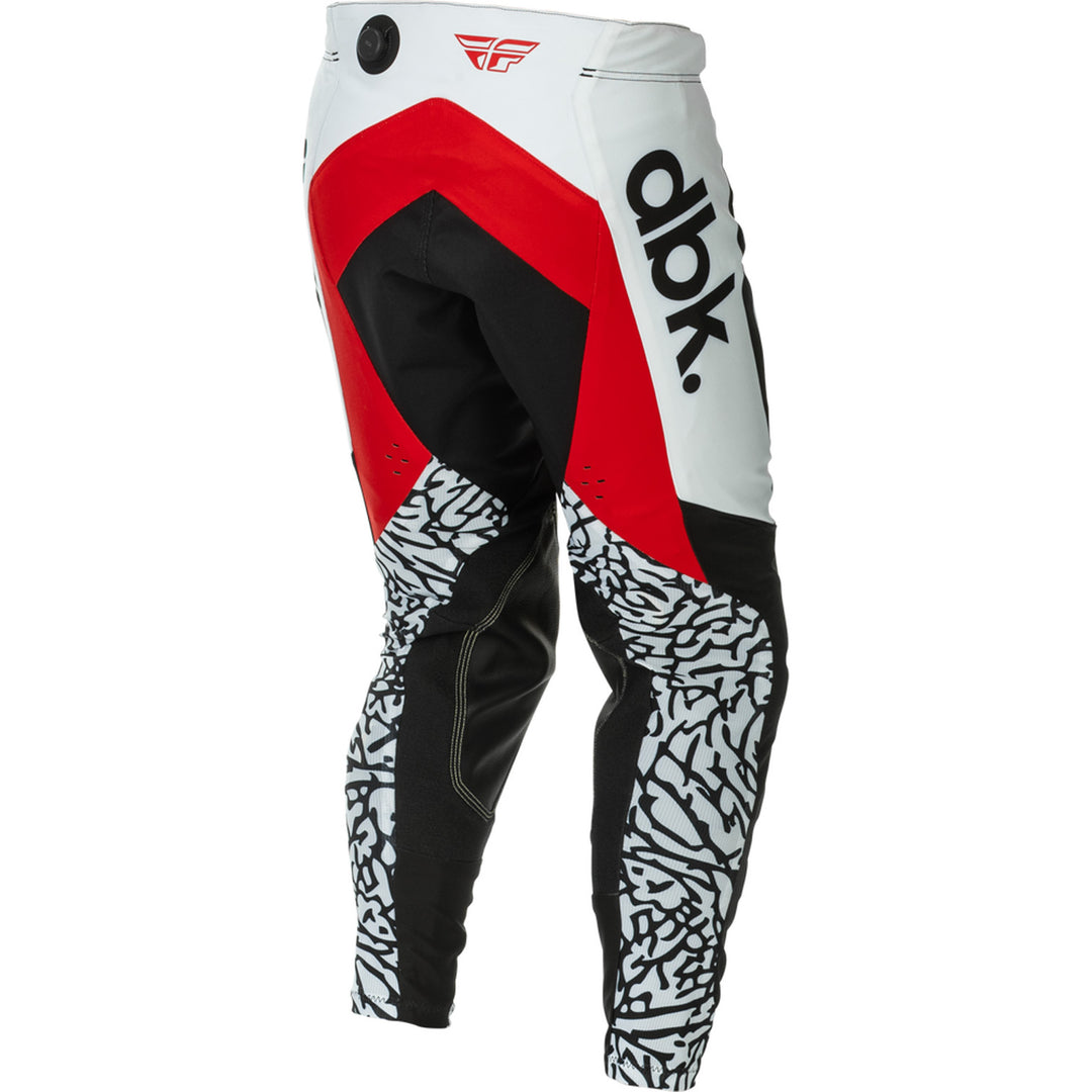Fly Racing Evolution DST SE dbk. Pants Black/White/Red - Rear Right Side View