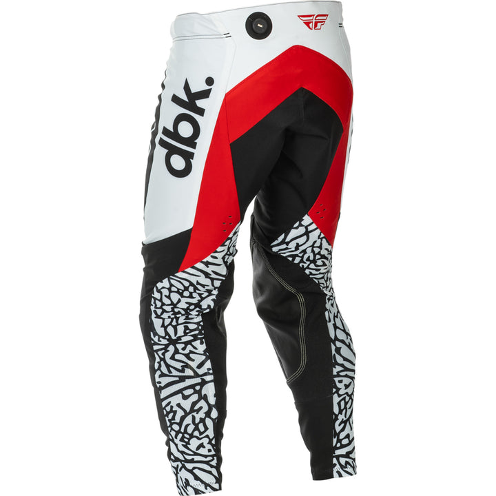 Fly Racing Evolution DST SE dbk. Pants Black/White/Red - Rear Left Side View