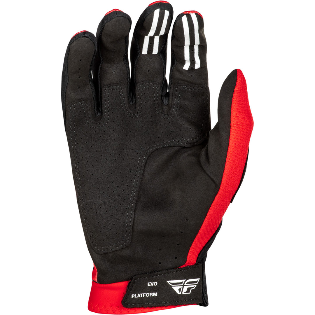 Fly Racing Evolution DST Gloves Red/White/Black - Palm View