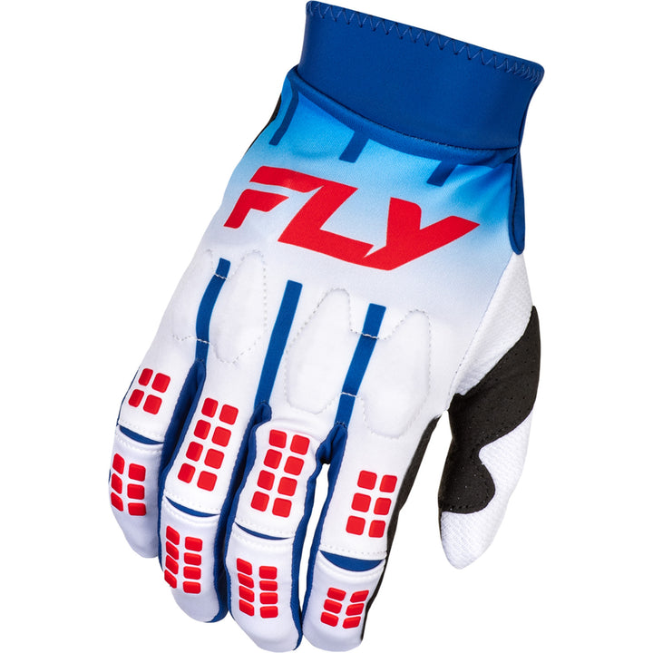 Fly Racing Evolution DST Gloves Red/White/Blue - Back of Hand View