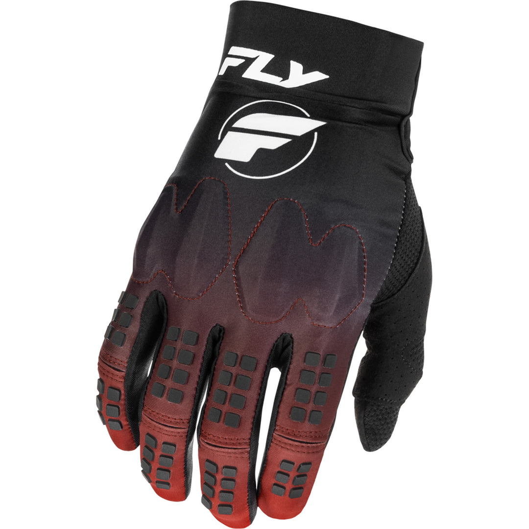 Fly Racing Evolution DST Gloves Red/Black/Grey - Back of Hand View