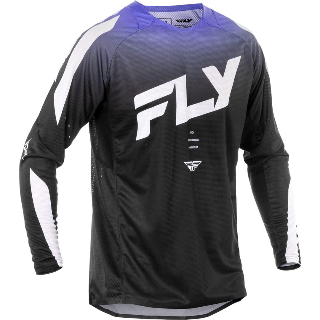 Fly Racing Evolution DST Jersey Black/White/Purple - Front View