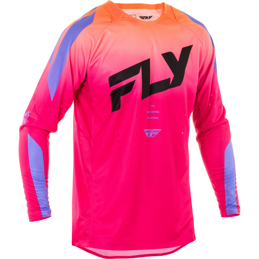 Fly Racing Evolution DST Jersey Pink/Lavender/Black - Front View