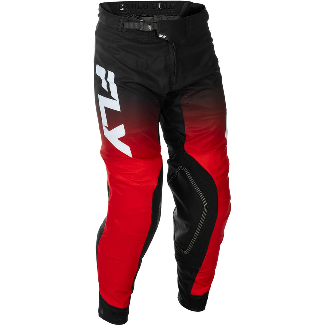 Fly Racing Evolution DST Pants Red/Black/White - Front Right Side View