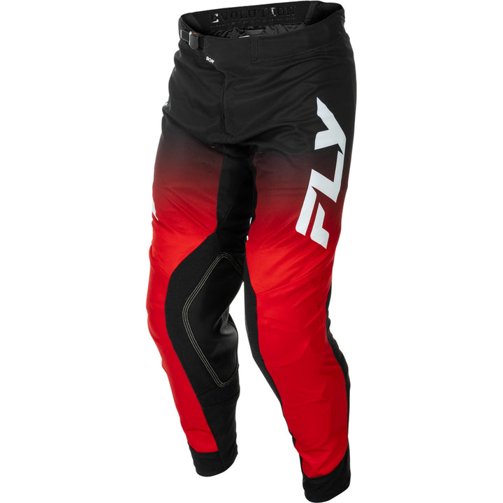 Fly Racing Evolution DST Pants Red/Black/White - Front Left Side View