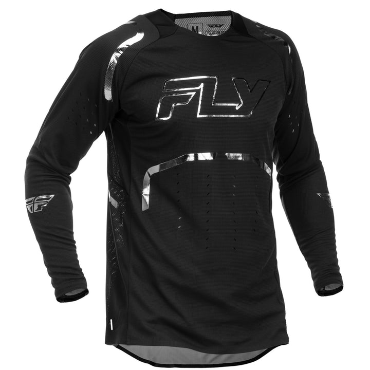 Fly Racing Evolution DST SE Spark Jersey Black/Silver - Front View