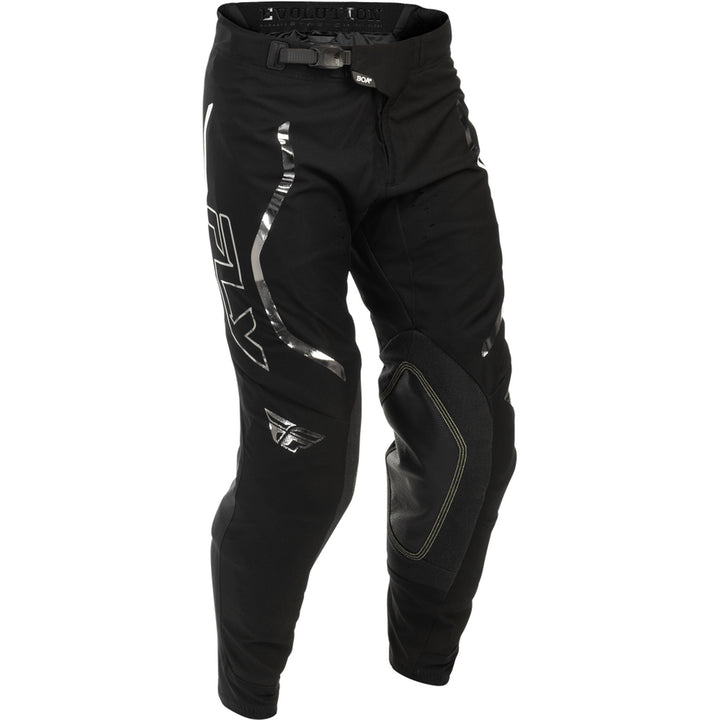 Fly Racing Evolution DST SE Spark Pants Black/Silver - Front Right Side View