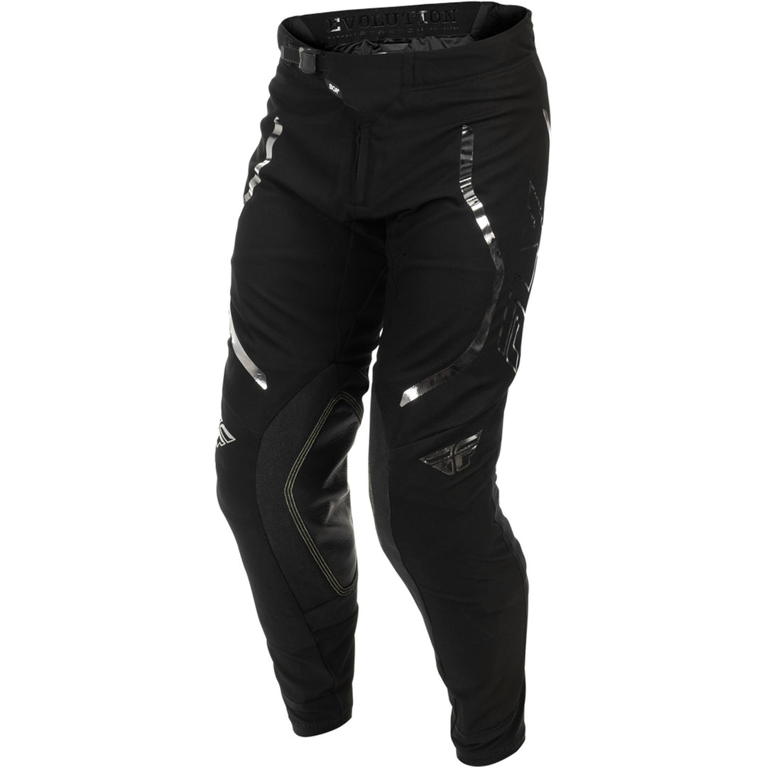 Fly Racing Evolution DST SE Spark Pants Black/Silver - Front Left Side View
