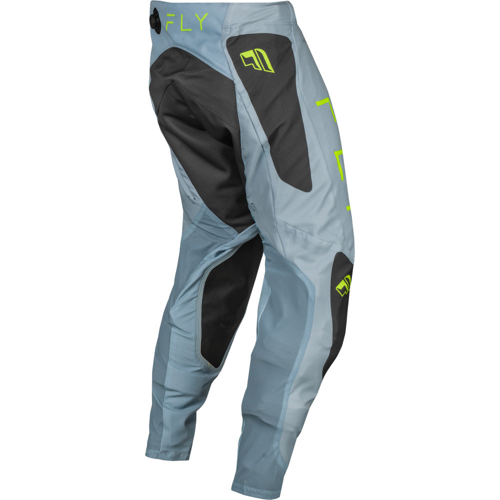 Fly Racing Evolution DST Pants Ice Grey/Charcoal/Neon Green - Rear Right Side View