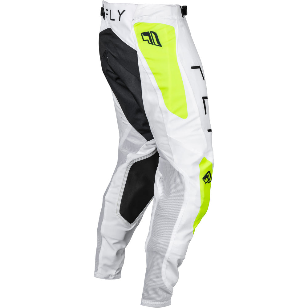 Fly Racing Evolution DST Pants White/Hi-Vis - Rear Right Side View