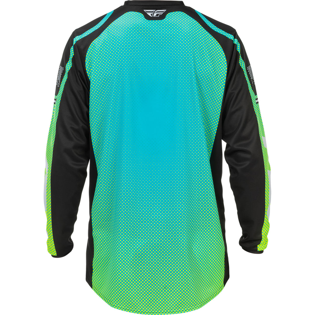Fly Racing F-16 Jersey Aqua/Black/White - Rear View
