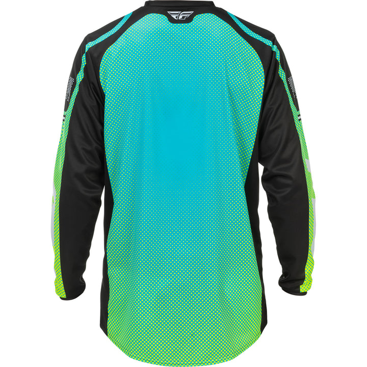 Fly Racing F-16 Jersey Aqua/Black/White - Rear View