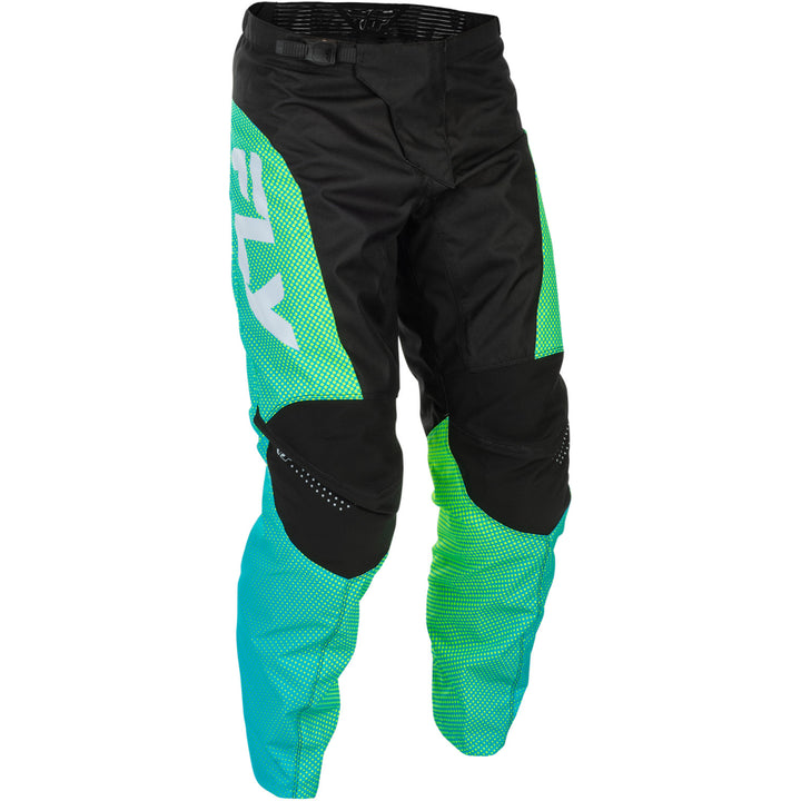 Fly Racing F-16 Pants Aqua/Black/White - Front Right Side View