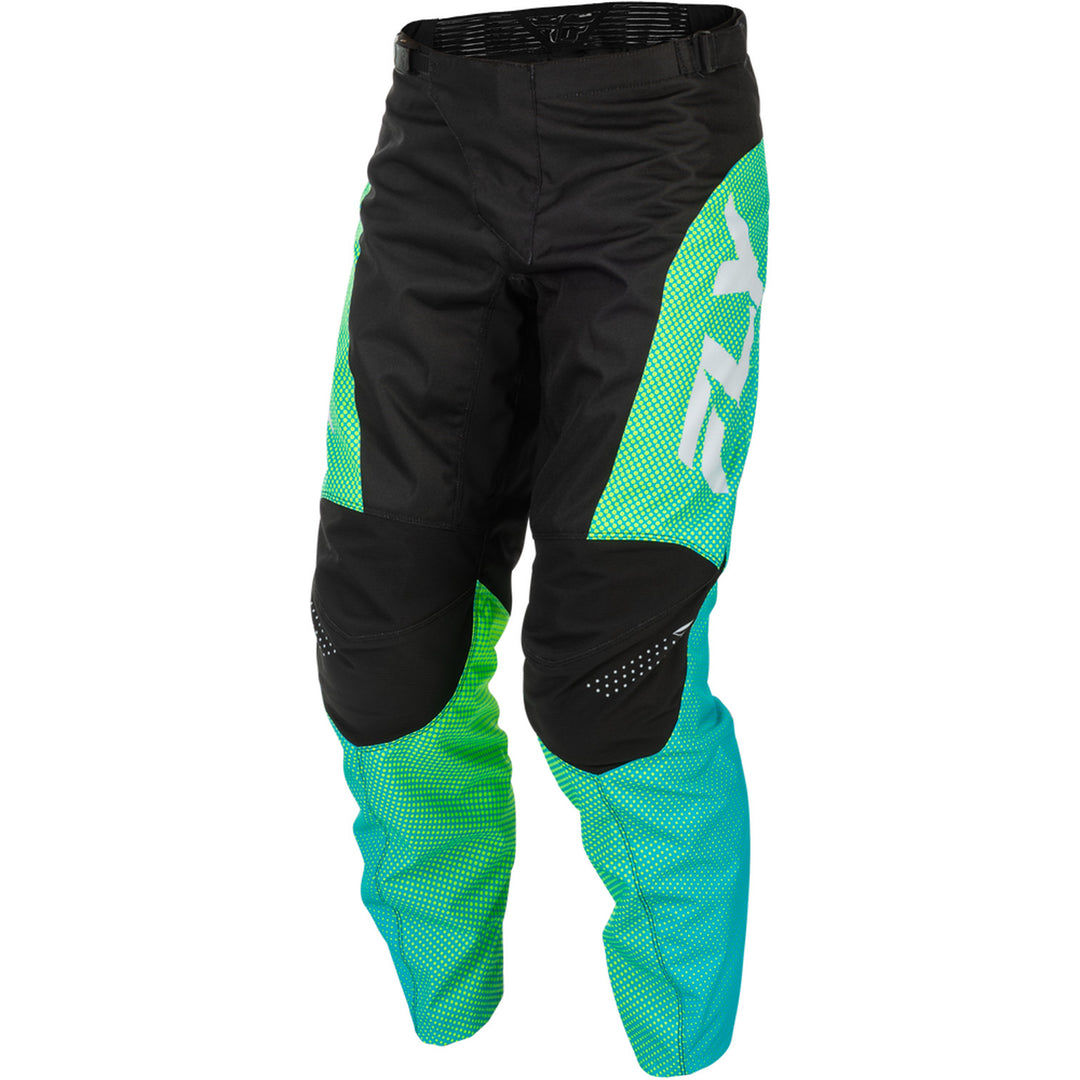 Fly Racing F-16 Pants Aqua/Black/White - Front Left Side View