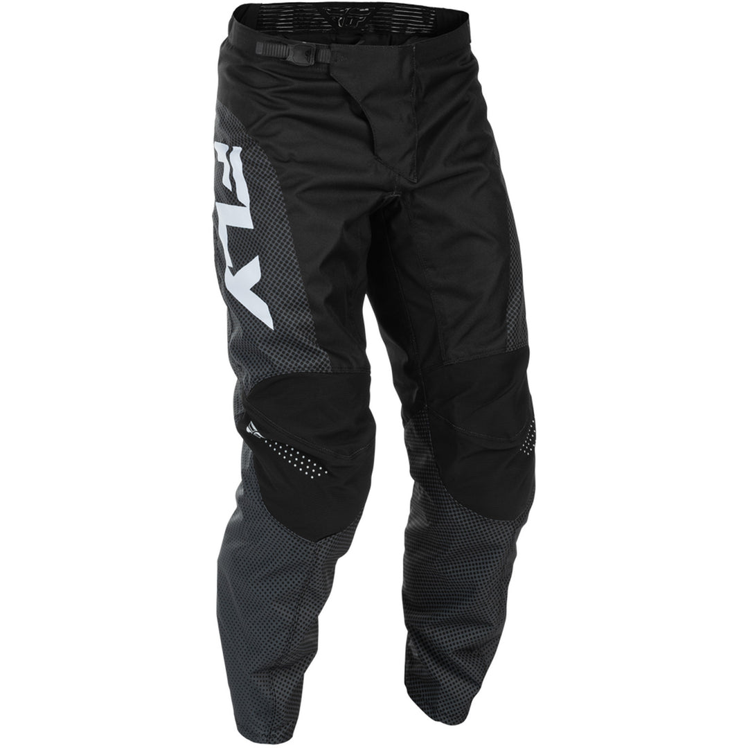Fly Racing F-16 Pants Black/White - Front Right Side View