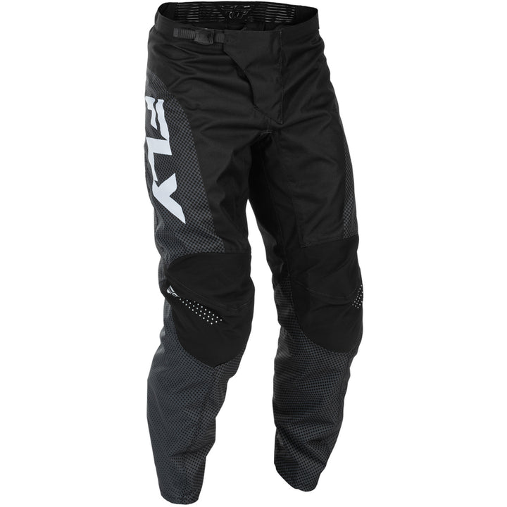 Fly Racing F-16 Pants Black/White - Front Right Side View