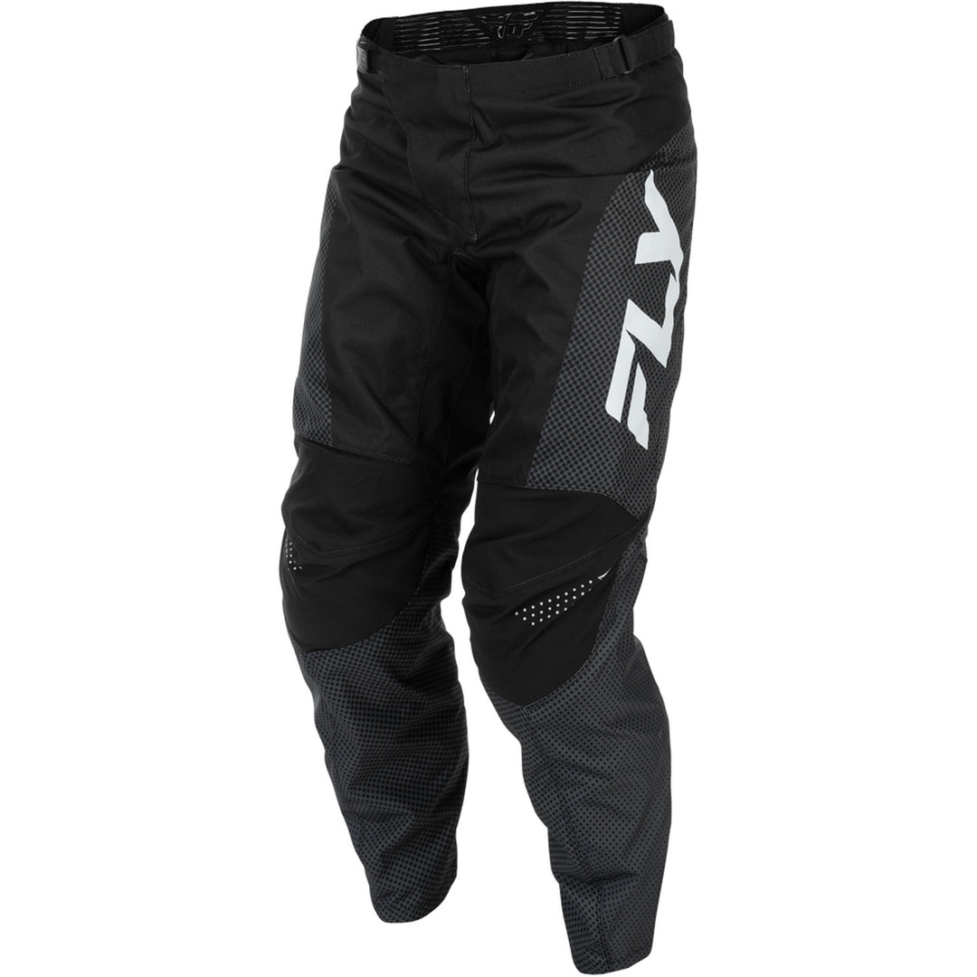 Fly Racing F-16 Pants Black/White - Front Left Side View