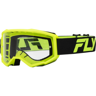 Fly Racing Focus Goggle Black/Hi-Vis - Front Side View