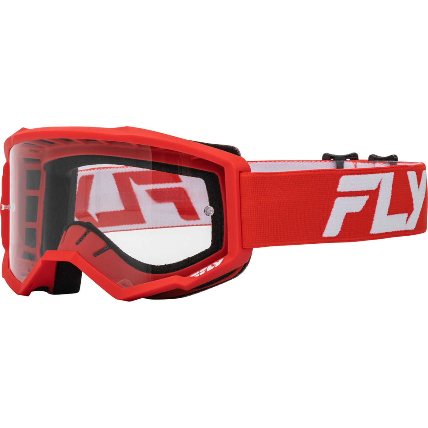 Fly Racing Focus Goggle Red/White - Front Side View