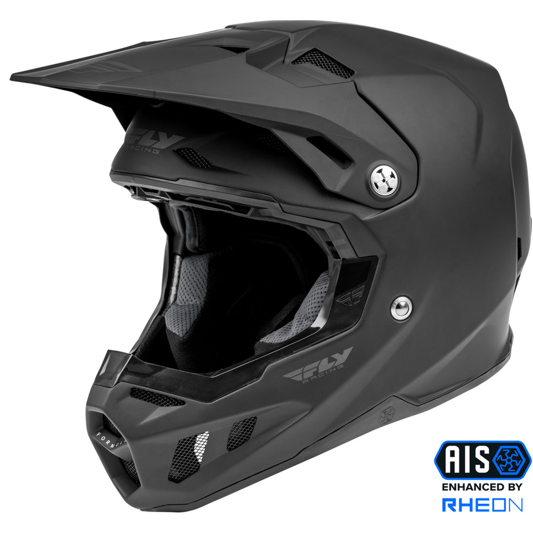Fly Racing Formula CC Solid Helmet Matte Black - Front Left Side View