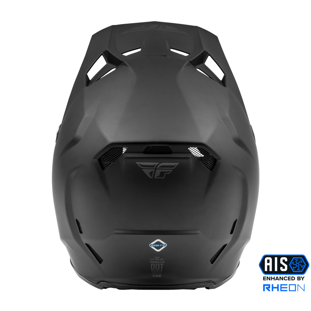 Fly Racing Formula CC Solid Helmet Matte Black - Rear View