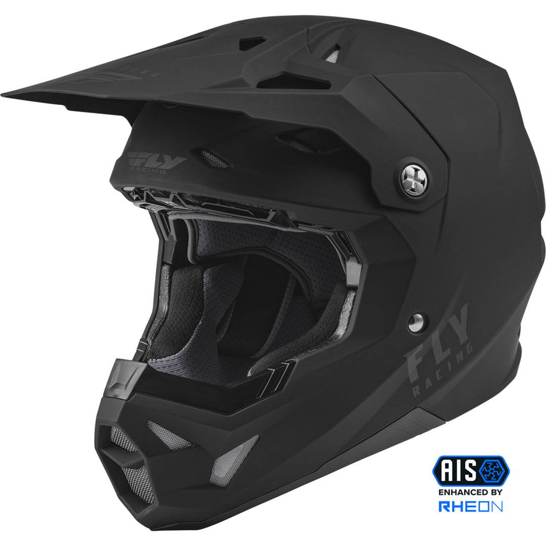 Fly Racing Formula CP Solid Helmet Matte Black - Front Left Side View