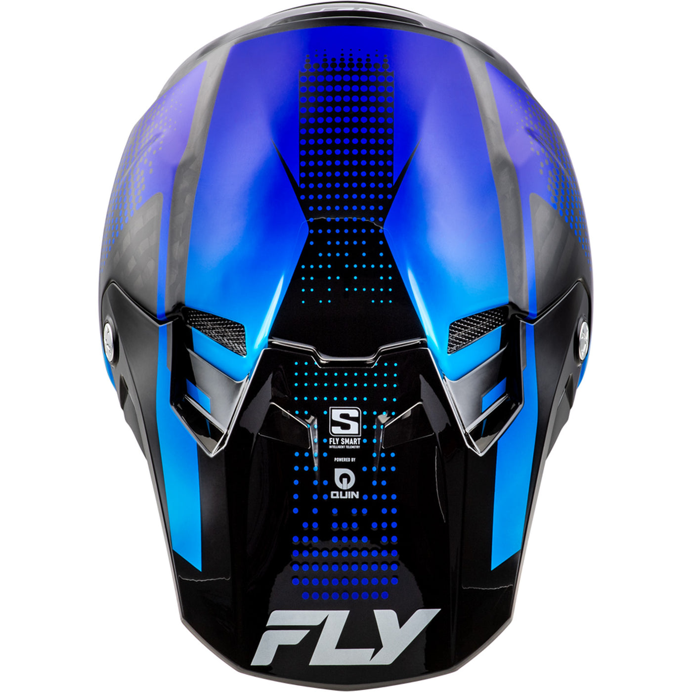 Fly Racing Formula S Carbon Protocol Helmet Black Carbon/Blue - Top Down View