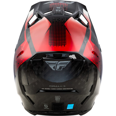 Fly Racing Formula S Carbon Protocol Helmet Black Carbon/Red - Rear View