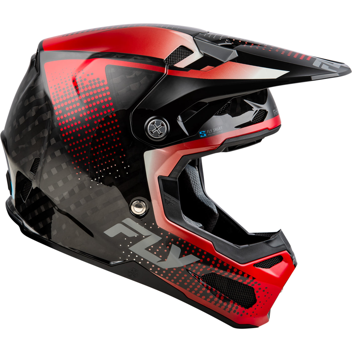 Fly Racing Formula S Carbon Protocol Helmet Black Carbon/Red - Side View