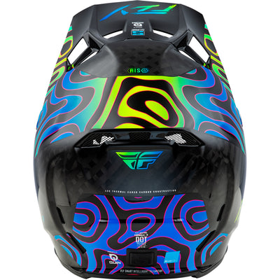 Fly Racing Formula S Carbon Zen Helmet Black Carbon/Blue/Yellow - Rear View