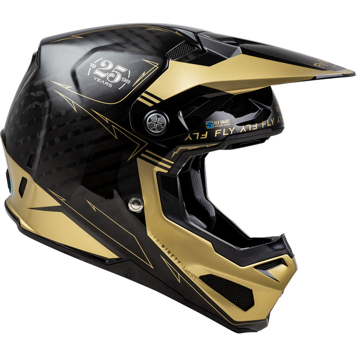 Fly Racing Formula S Carbon Legacy Helmet Black/Gold - Side View
