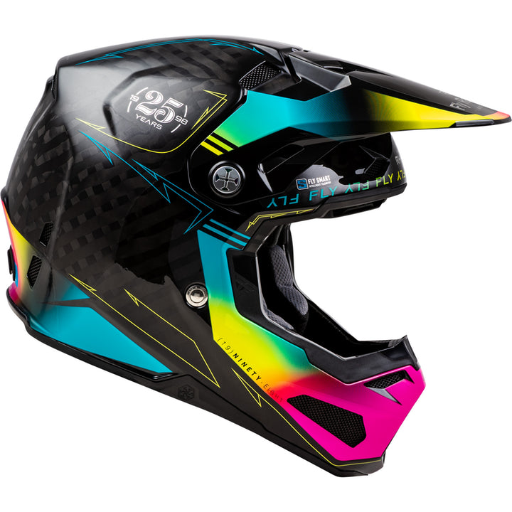 Fly Racing Formula S Carbon Legacy Helmet Black/Electric Blue/Fuschia - Side View