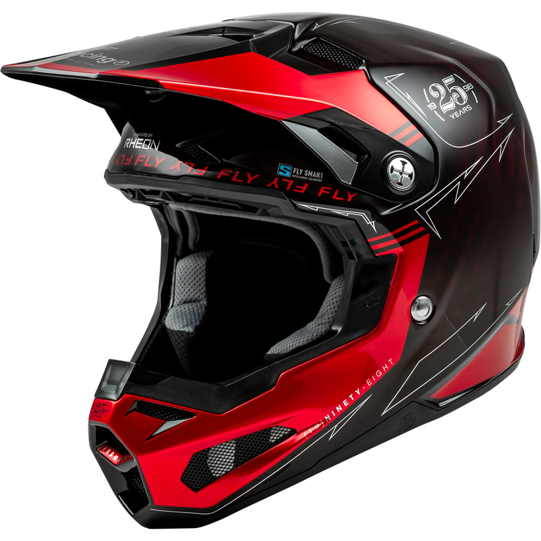 Fly Racing Formula S Carbon Legacy Helmet Red Carbon/Black - Front Side View