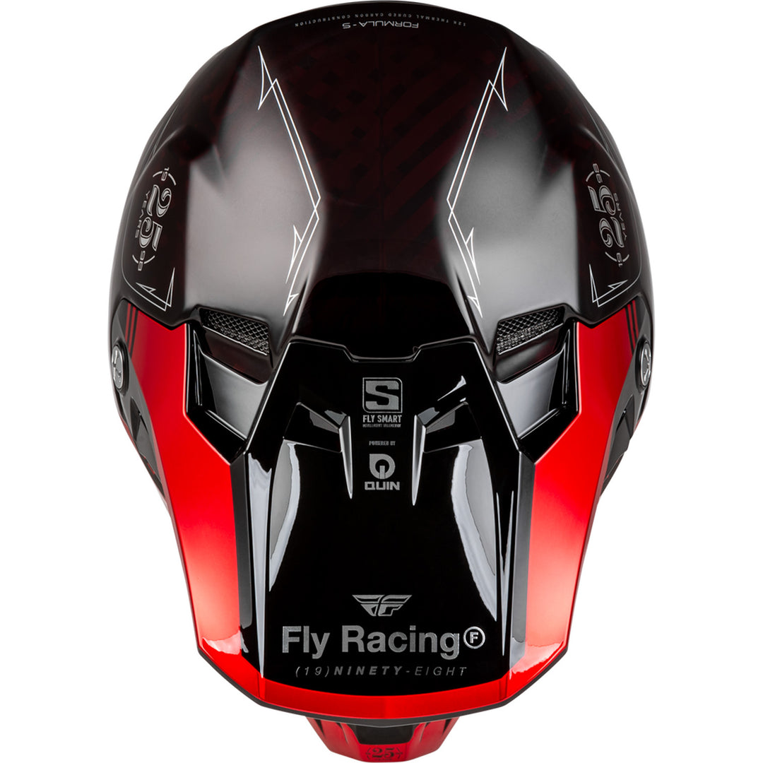 Fly Racing Formula S Carbon Legacy Helmet Red Carbon/Black - Top Down View