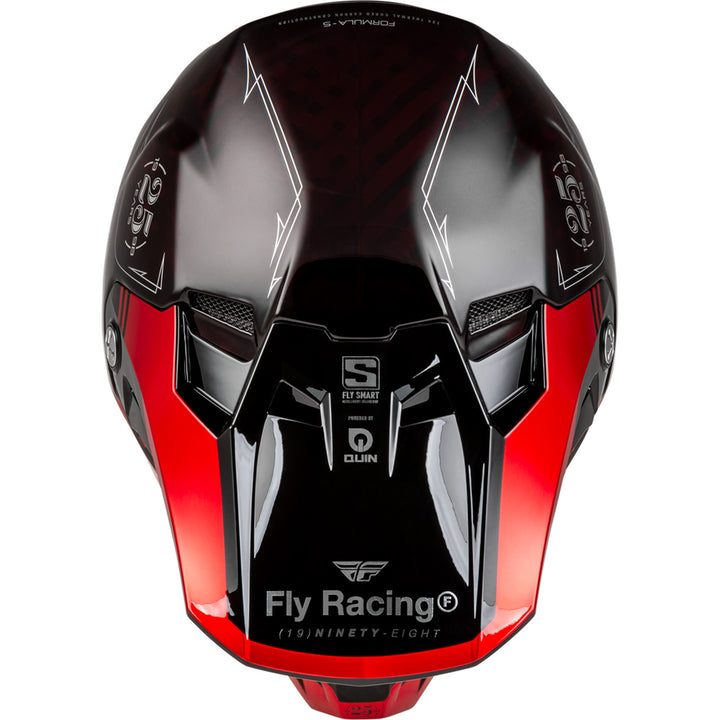 Fly Racing Formula S Carbon Legacy Helmet Red Carbon/Black - Top Down View