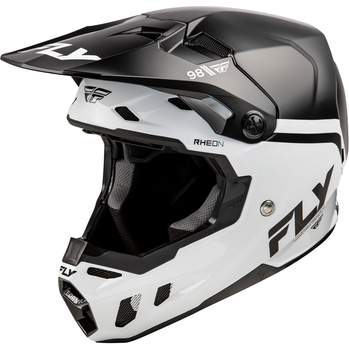 Fly Racing Formula CC Objective Helmet Black/White - Front Left Side View