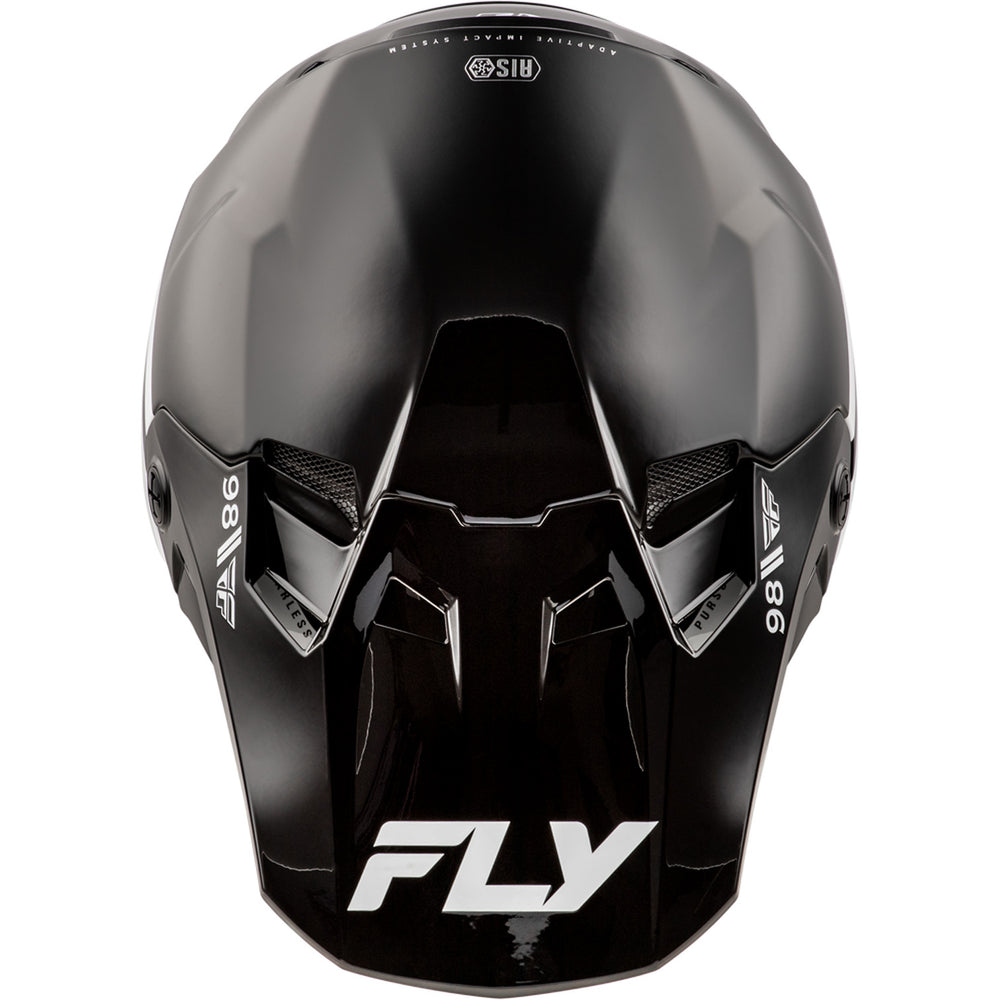 Fly Racing Formula CC Objective Helmet Black/White - Top Down View
