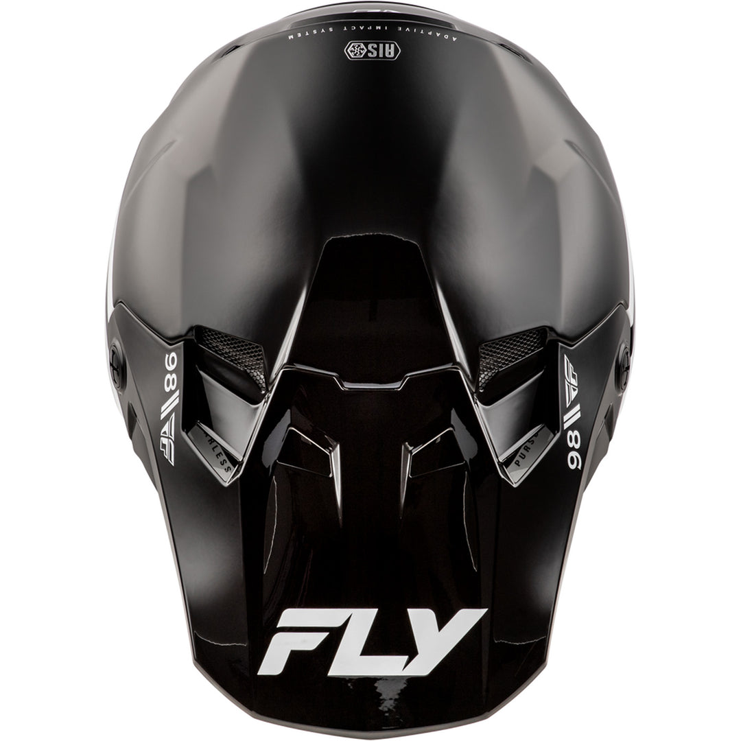 Fly Racing Formula CC Objective Helmet Black/White - Top Down View