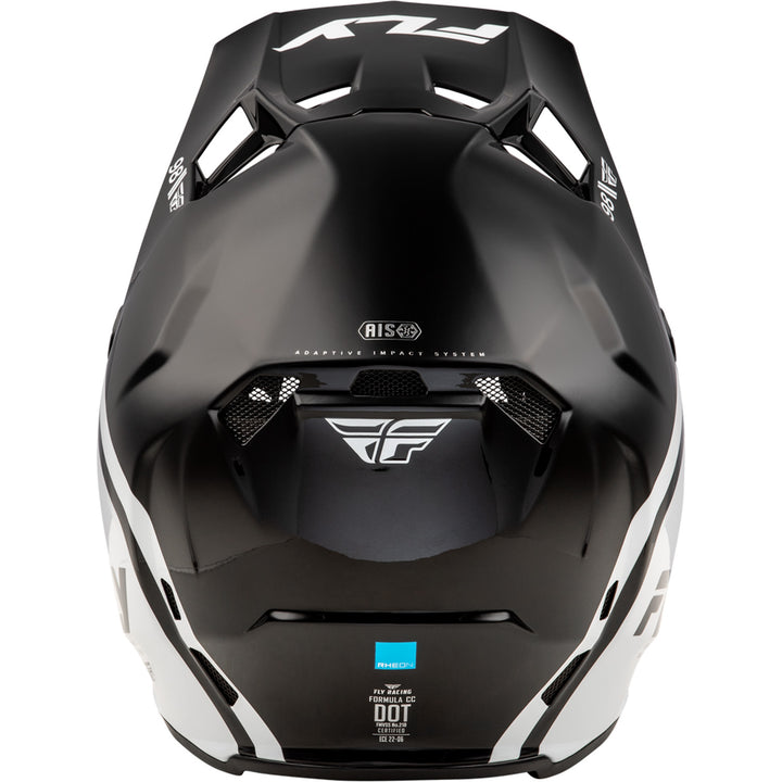 Fly Racing Formula CC Objective Helmet Black/White - Rear View