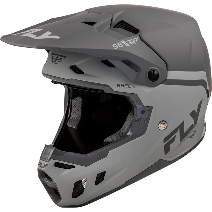 Fly Racing Formula CC Objective Helmet Matte Black/Grey - Front Left Side View